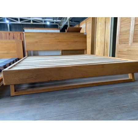 Solid Oak - Nệm 1m8 x 2m : Giường Ngủ Gỗ Sồi Chân Quỳ